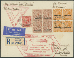 TANGER, Chicagofahrt 1933, Berlin - Friedrichshafen - Recife, R-Brief ...