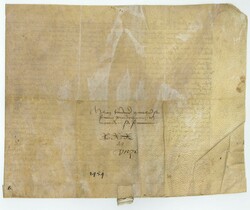 1454, dekorative Urkunde (1 Blatt) auf Büttenpapier in ...