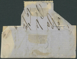 1 Kr chromgelb, Type III auf Maschinenpapier, drei Einzelwerte im ...