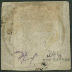 6 Kr braun in Type Ib auf geripptem Handpapier, zweiseitig ...