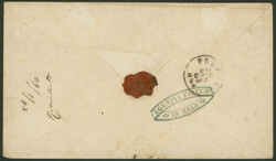 5 So rot der Ausgabe 1861 mit markanter Dezentrierung nach oben, ...