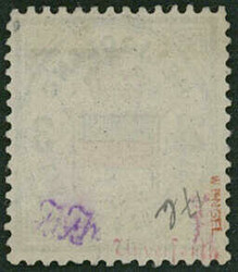 2 1/2 Farthings / 3 Pfennig grün/orange/zinnoberrot, entwertet mit ...