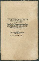 TRIER, "Denunciation ... des Herrn Jakoben Erzbischoffen zu Trier und ...