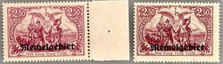 2,50 Mk dunkelgraulila und bräunlichlila, zwei postfrische ...