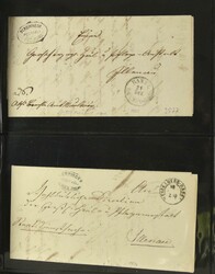 Ab 1821, 5 Vorphila-Briefe und 17 Dokumente, meist Zeitungs-Conto ...