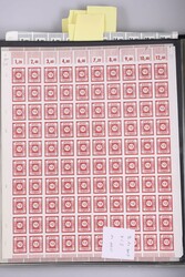 1945-1946, Ziffernserie und Wiederaufbau, über 130 Schalterbogen bzw ...