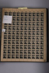 1945, 4 Pfg Tannen, 81 postfrische Schalterbogen in 2 Alben, dabei ...