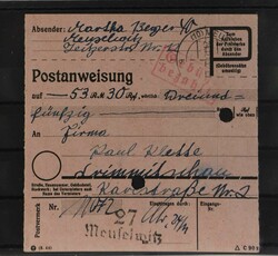 1945, ca. 170 Postanweisungen mit Gebühr bezahlt, sehr viele ...