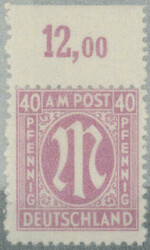 40 Pfg deutscher Druck rotlila, gezähnt 11 : 11½, Papier z, per 25 ...