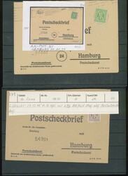 1945-1948, 48 mit AM-Post Marken frankierte Postscheckbriefe an das ...