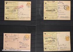 1945, 9 Scheckbelege mit US- und Deutschem Druck, EF und MeF, links ...