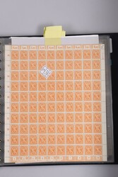 1945, 8 Pfg deutscher Druck, 18 postfrische Schalterbogen sortiert ...