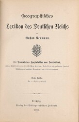 Deutsches Reich, Neumanns Geografisches Lexikon des Deutschen Reiches ...