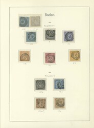BADEN, 1851-1867, weitgehend komplette gestempelte Sammlung nach ...