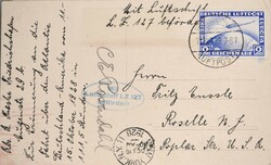 1928-1929, sechs verschiedene Zeppelinfahrten, dabei drei ...