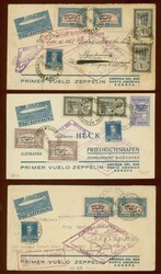 1930, Südamerikafahrt, 13 Belege mit Frankaturen Deutsches Reich, ...