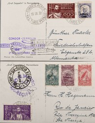 1931-1933, 21 verschiedene Zeppelinbelege aus Brasilien, alles ...