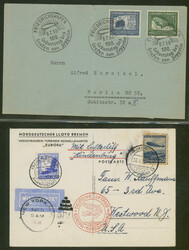 1932-1938, kleines Lot von fünf Zeppelin-BelegenAutomatically ...