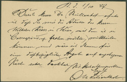 OTTO LILIENTHAL (23.5.1848-10.8.1896), eigenhändige volle Signatur ...