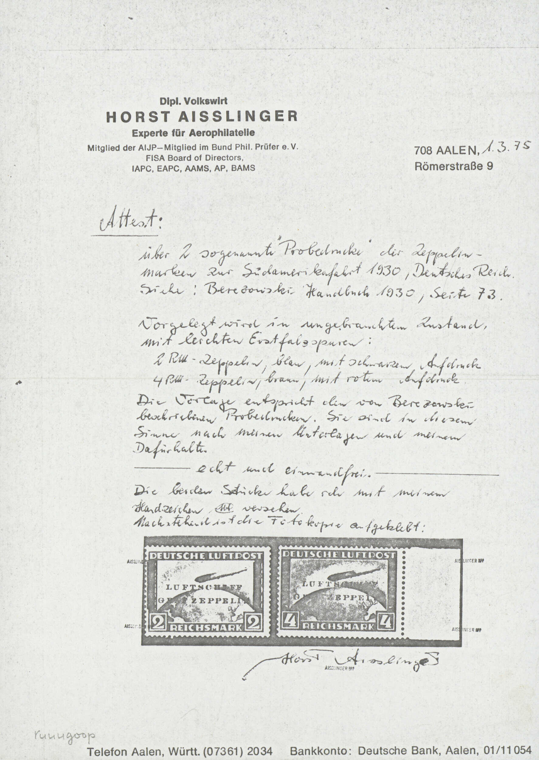 Image 2 for lot number 3690 for Ulrich Felzmann 186. Auktion