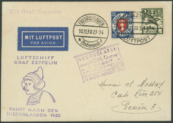 Hollandfahrt 1930, Karte ab Danzig 10.11. via Friedrichshafen 10.11. ...