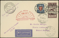 Polarfahrt 1931, Etappe Friedrichshafen - Leningrad, Brief ab Danzig ...