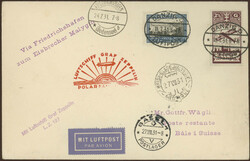 Polarfahrt 1931, Etappe Friedrichshafen - Malyguin, Brief ab Danzig ...