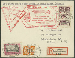 Chicagofahrt 1933 mit Anschlussflug Berlin, Etappe bis Akron, R-Brief ...