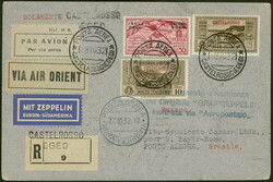 9. Südamerikafahrt 1932, beidseitig frankierter R-Brief ab ...