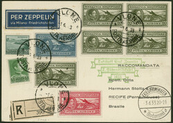 2. Südamerikafahrt 1933, Hinfahrt, R-Karte ab Vlone 1.6.33 via Rom ...