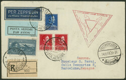 Chicagofahrt 1933, Rundfahrt Friedrichshafen-Sevilla, R-Brief ab ...