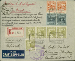 2. Südamerikafahrt 1933, R-Brief ab Andorra la Vieja vom 1.6. mit ...