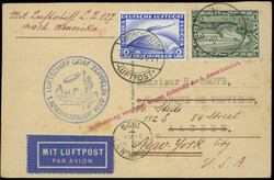 Abgebrochene Amerikafahrt 1929, Karte ab Eupen 29.4. mit 35 C via ...