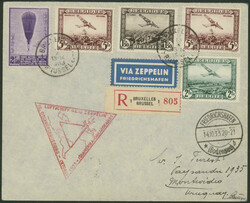 Chicagofahrt 1933, Etappe Friedrichshafen-Recife, R-Brief Brüssel ...