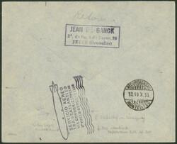 Chicagofahrt 1933, Etappe Friedrichshafen-Recife, R-Brief Brüssel ...