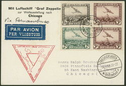 Chicagofahrt 1933, Etappe Friedrichshafen-Chicago, Karte ab Brüssel ...