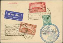 Italienfahrt 1933, Rom Rundfahrt, Karte ab Gibraltar 25.5. nach Rom ...