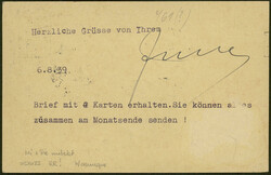 Würzburgfahrt 1939, jugoslawische GA-Karte mit MiF Jugoslawien/DR ab ...