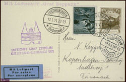 Ostseefahrt 1931, Abwurf Kopenhagen, Zeppelinfotokarte von ...