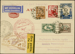 3. Südamerikafahrt 1932, Karte ab Kaunas 15.4. mit attraktiver ...