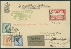 2. Südamerikafahrt 1933, Abwurf Barcelona, Karte nach Recife mit 1 ...