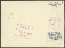 10. Nordamerikafahrt 1936, Drucksachenbrief ab Oslo mit EF 45 Ö ...