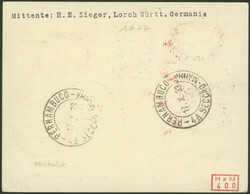 Chicagofahrt 1933, Friedrichshafen-Recife, Karte ab San Marino 10.10. ...