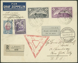 Chicagofahrt 1933, Friedrichshafen-Miami, R-Brief ab San Marino 3.10. ...