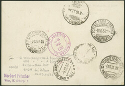 Chicagofahrt 1933, Friedrichshafen - Chicago, R-Karte ab San Marino 7 ...