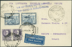 16. Südamerikafahrt 1935, 2. Pendelfahrt, Karte ab Sevilla 20.11. ...