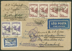 Hollandfahrt 1930, Abwurf Venlo, Brief ab Budapest 30.9. mit 40 F, 4x ...