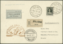 3. Südamerikafahrt 1932, R-Karte ab Citta del Vaticano 15.4.. mit 10 ...