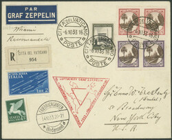 Chicagofahrt 1933, Friedrichshafen - Miami, R-Brief ab Citta del ...