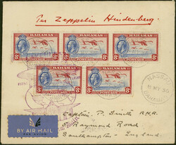 1. Nordamerikafahrt 1936, Rückfahrt, Brief ab Nassau 8.5. via New ...